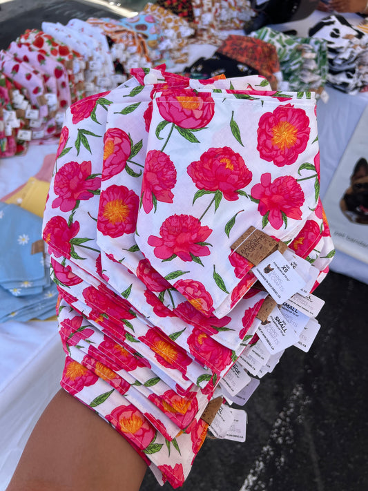 Peonies Snap-On Pet Bandana
