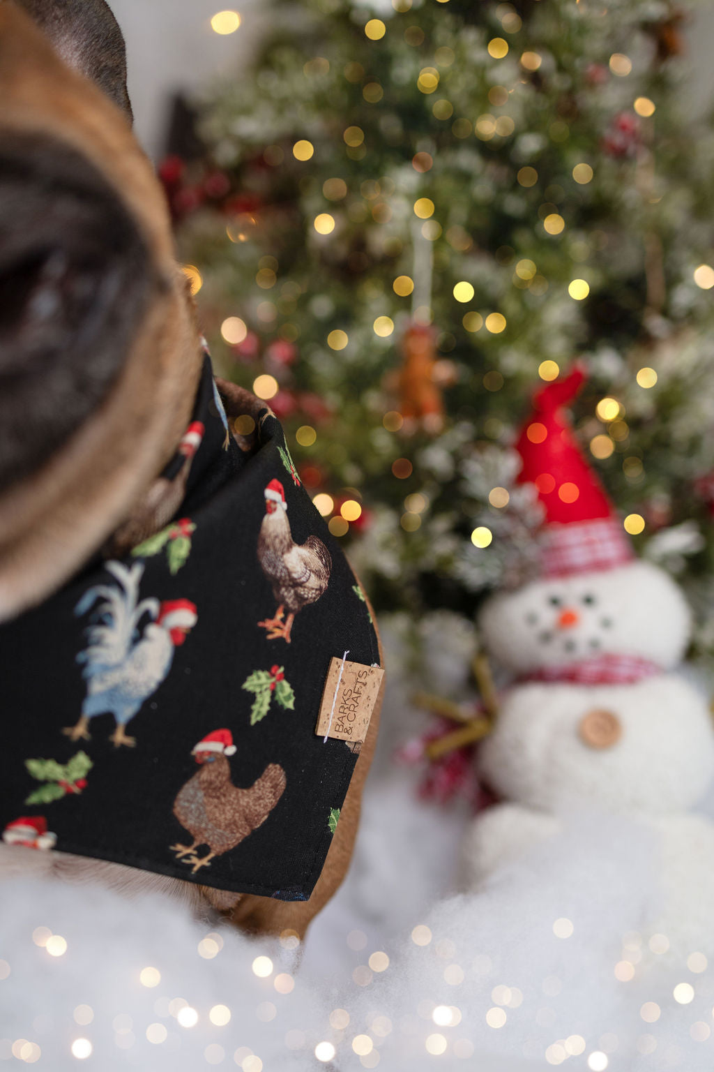 Holiday Hens Snap-On Pet Bandana