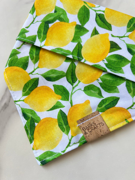Lemons Snap-On Pet Bandana