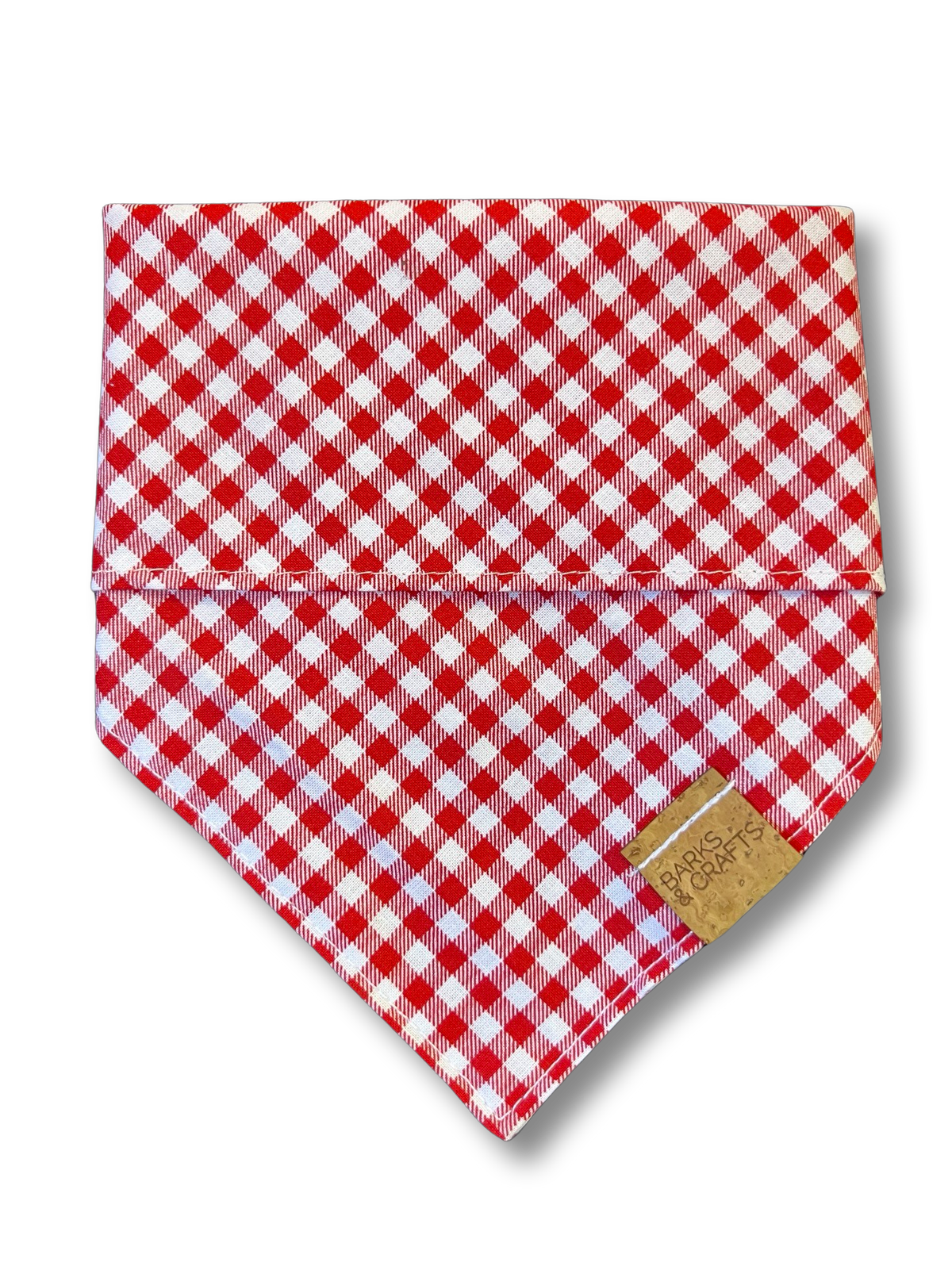 Red Gingham Snap-On Pet Bandana