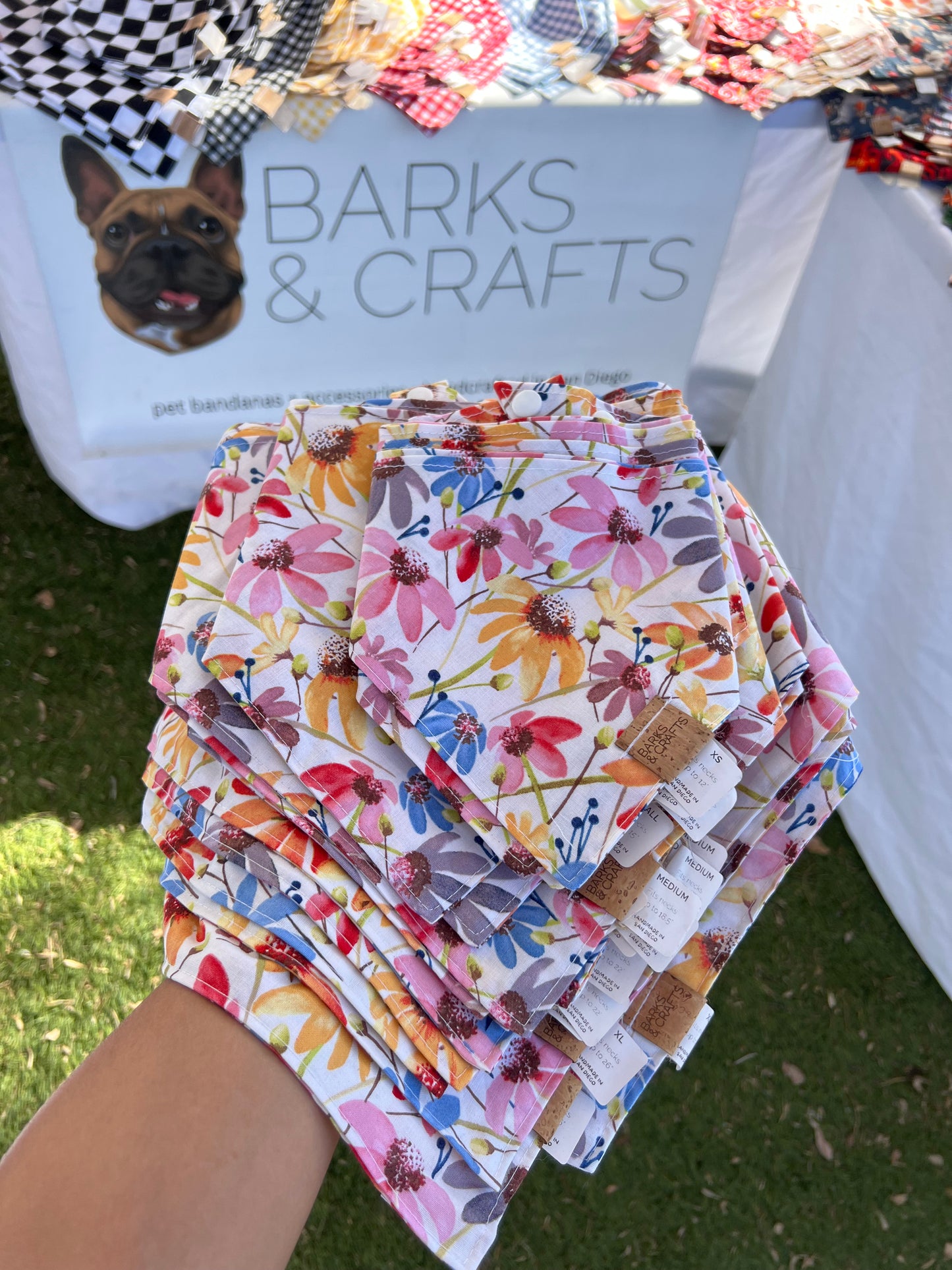 Spring Wildflowers Snap-On Pet Bandana