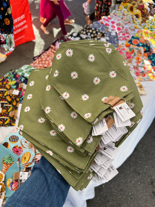 Olive Blooms Snap-On Pet Bandana