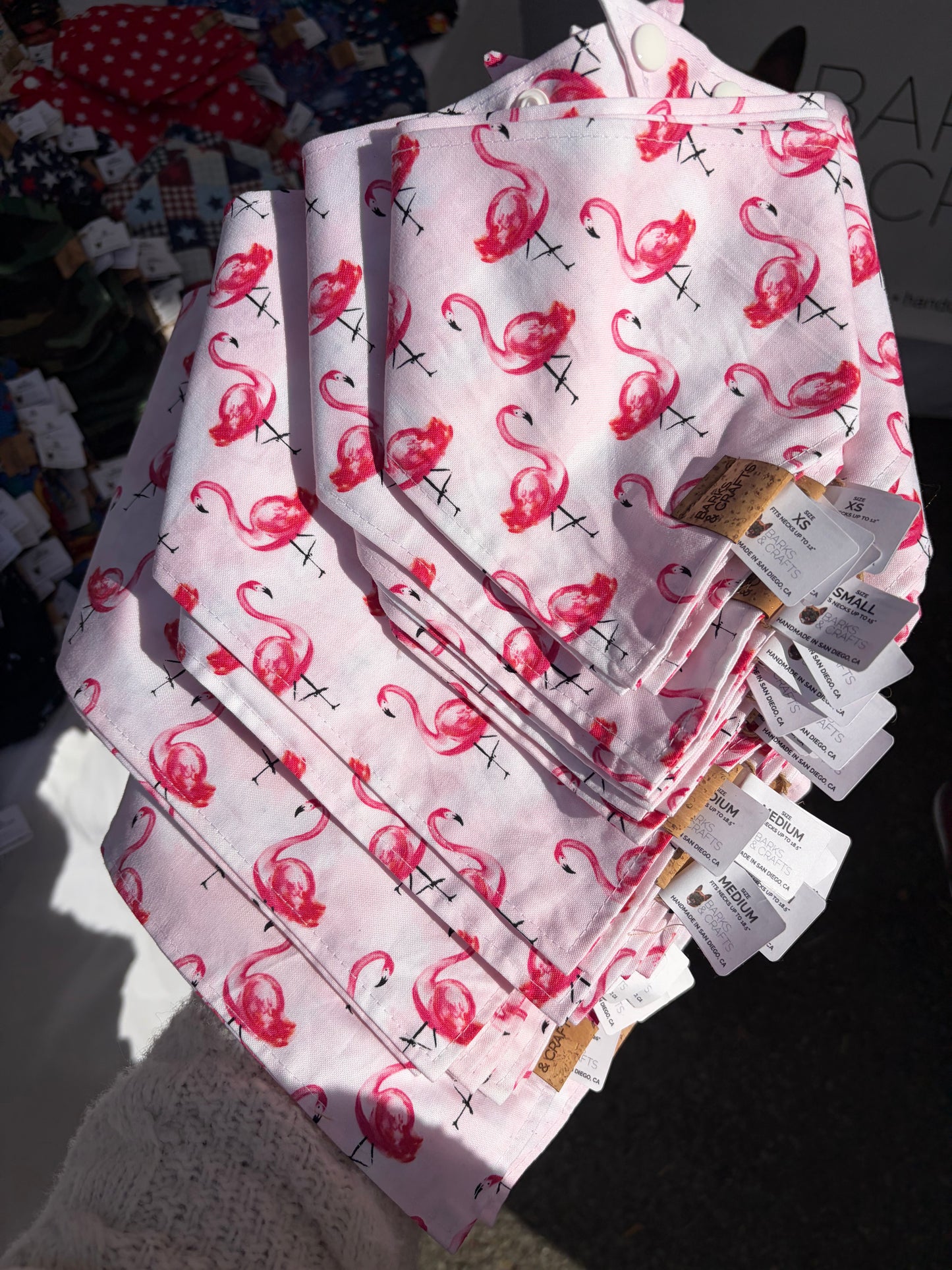 Flamingos Snap-On Pet Bandana