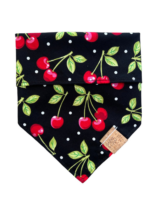 Cherries Snap-on Pet Bandana