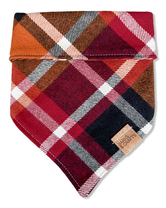 Pawtumn Plaid Flannel Snap-On Pet Bandana