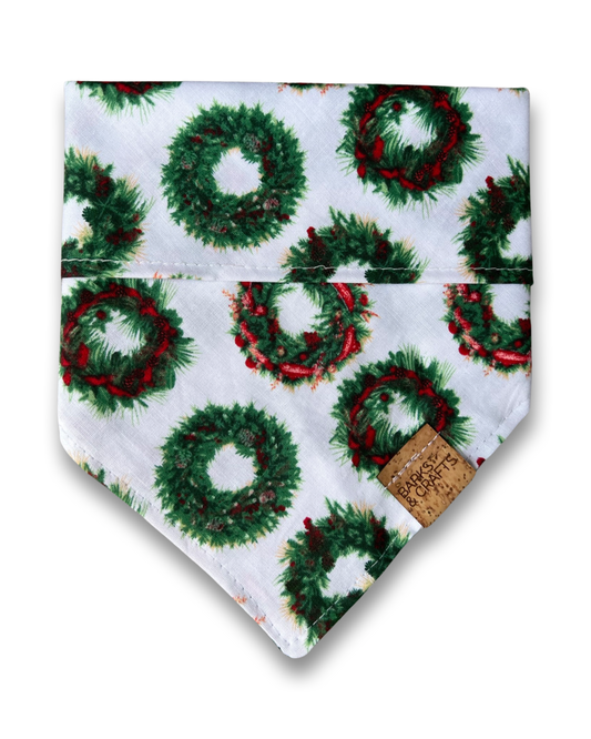 Holiday Wreath Snap-On Pet Bandana