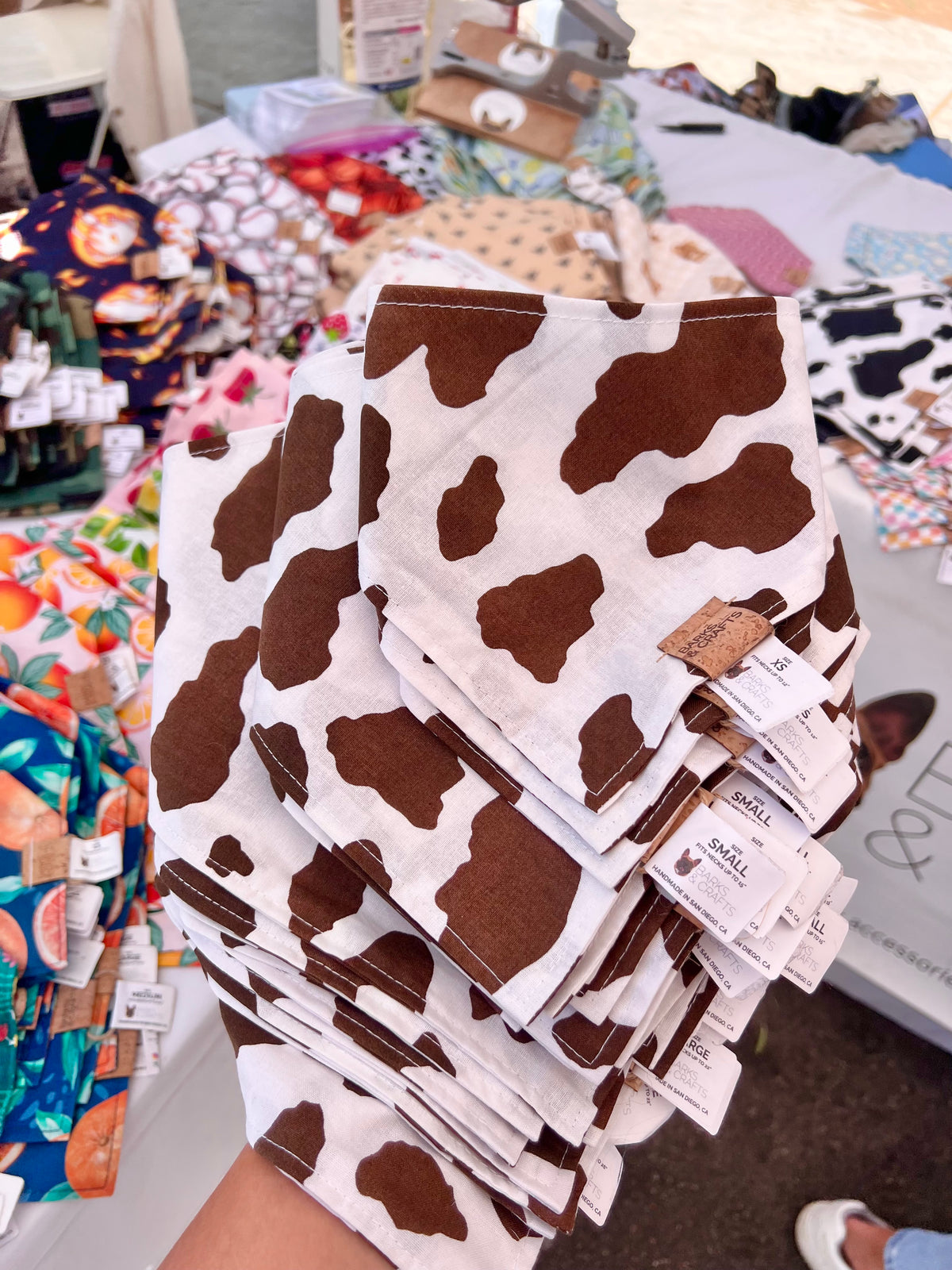 Chocolate Cow Print Snap-On Pet Bandana
