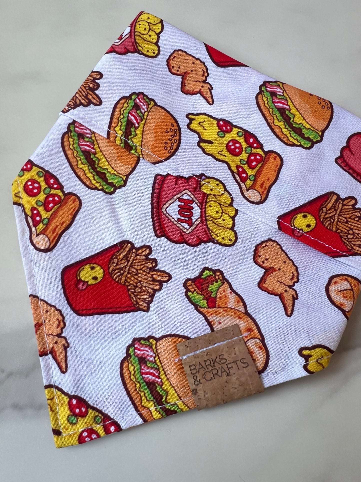 Fast Food Snap-On Pet Bandana