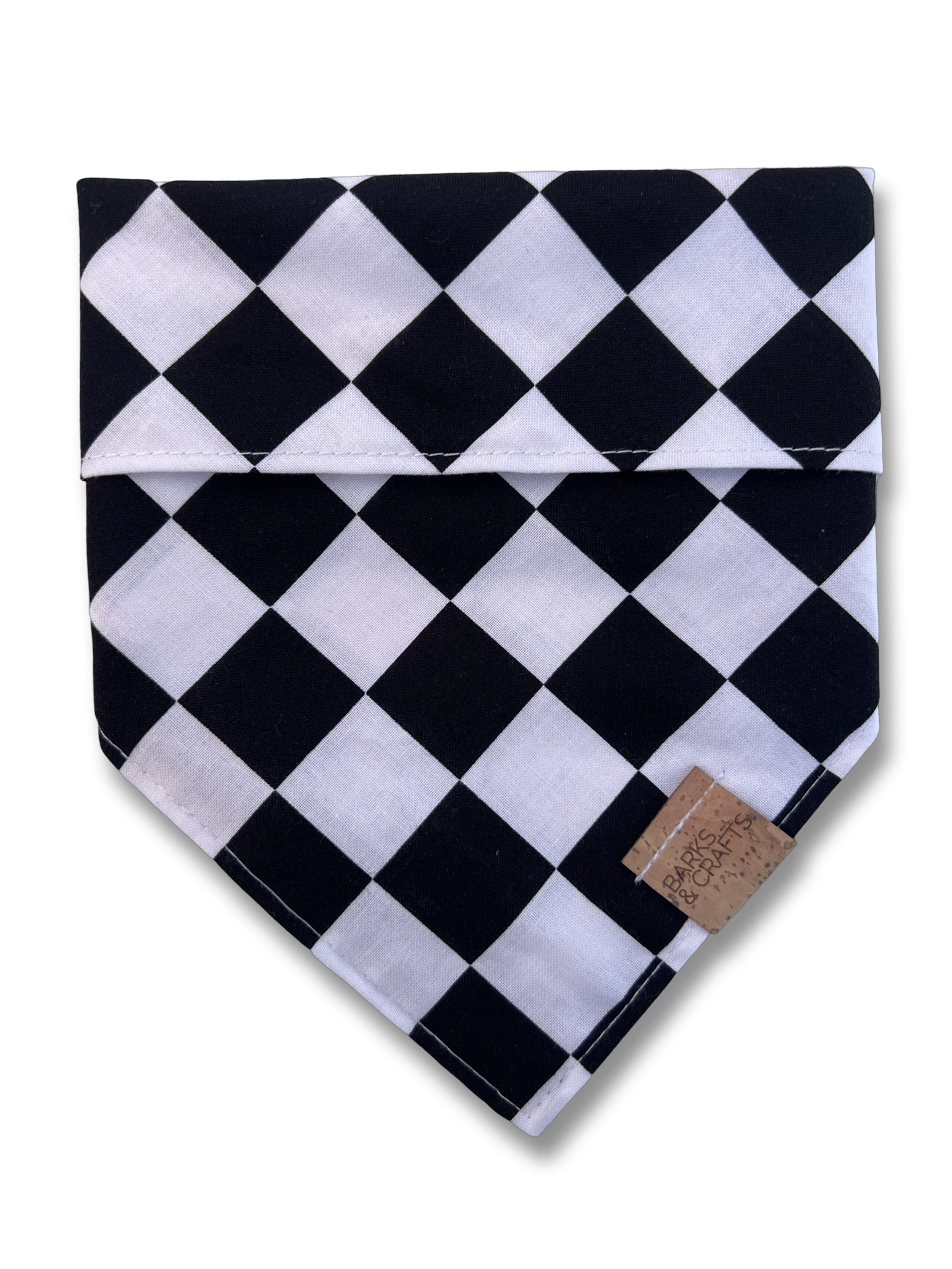 Checkered Snap-on Pet Bandana