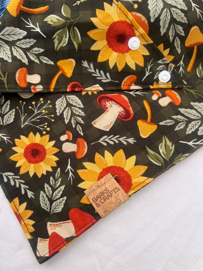 Mushroom & Blooms Snap-On Pet Bandana