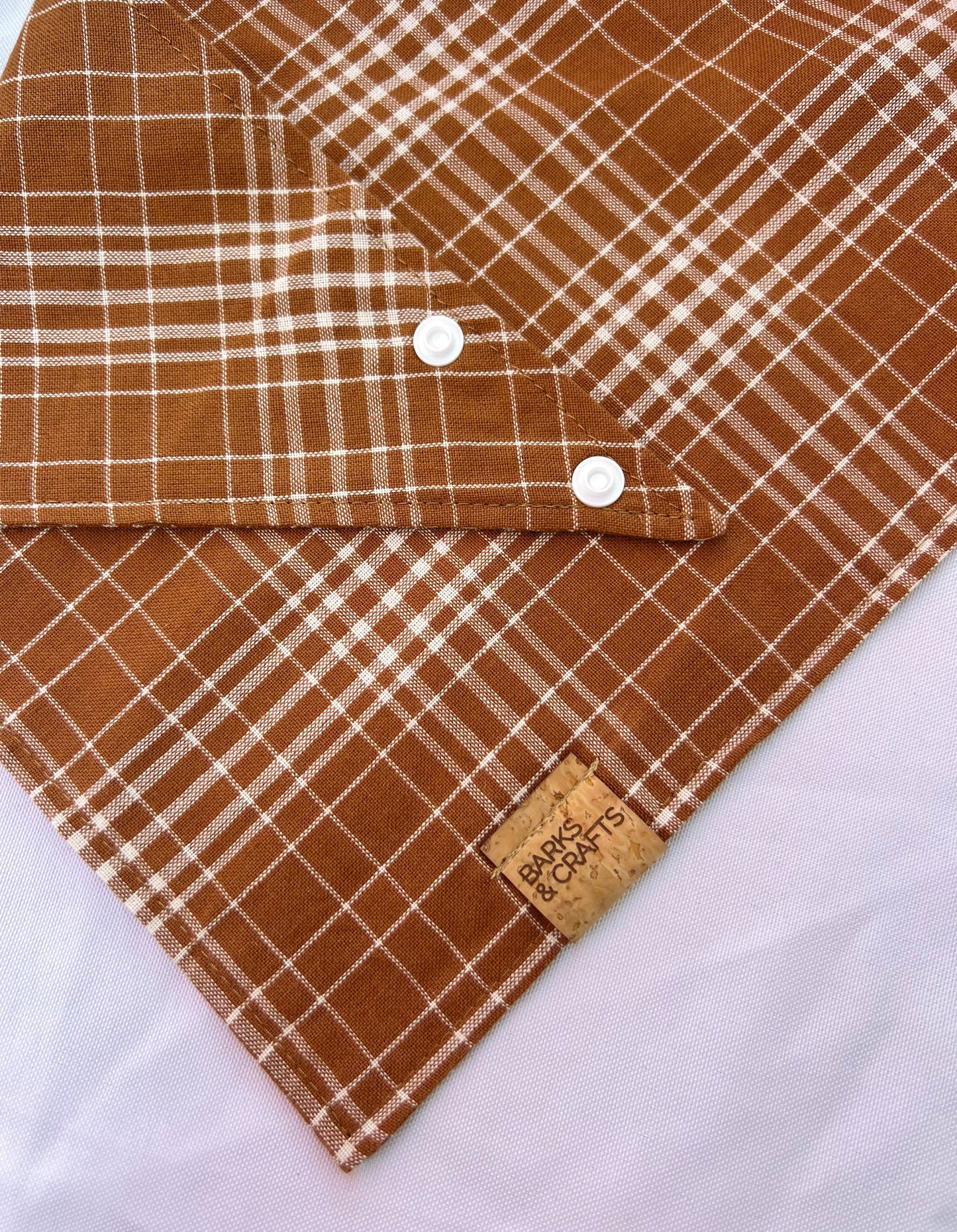 Cocoa Plaid Snap-On Pet Bandana