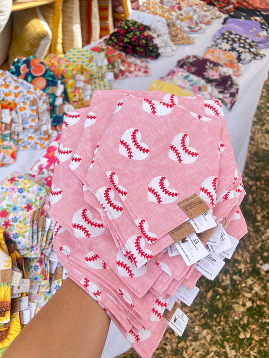 Love & Baseball Pet Snap-On Bandana