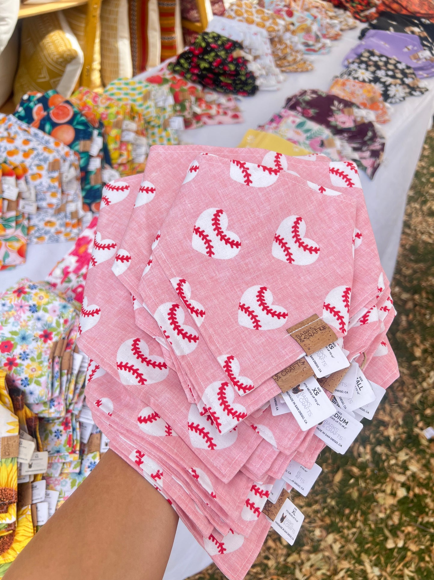 Love & Baseball Pet Snap-On Bandana