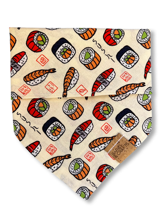 Sushi Snap-on Pet Bandana