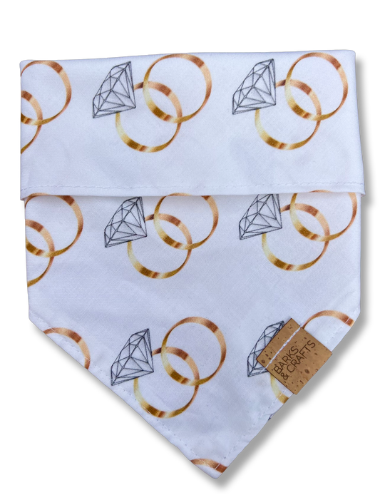 Wedding Rings Snap-On Pet Bandana