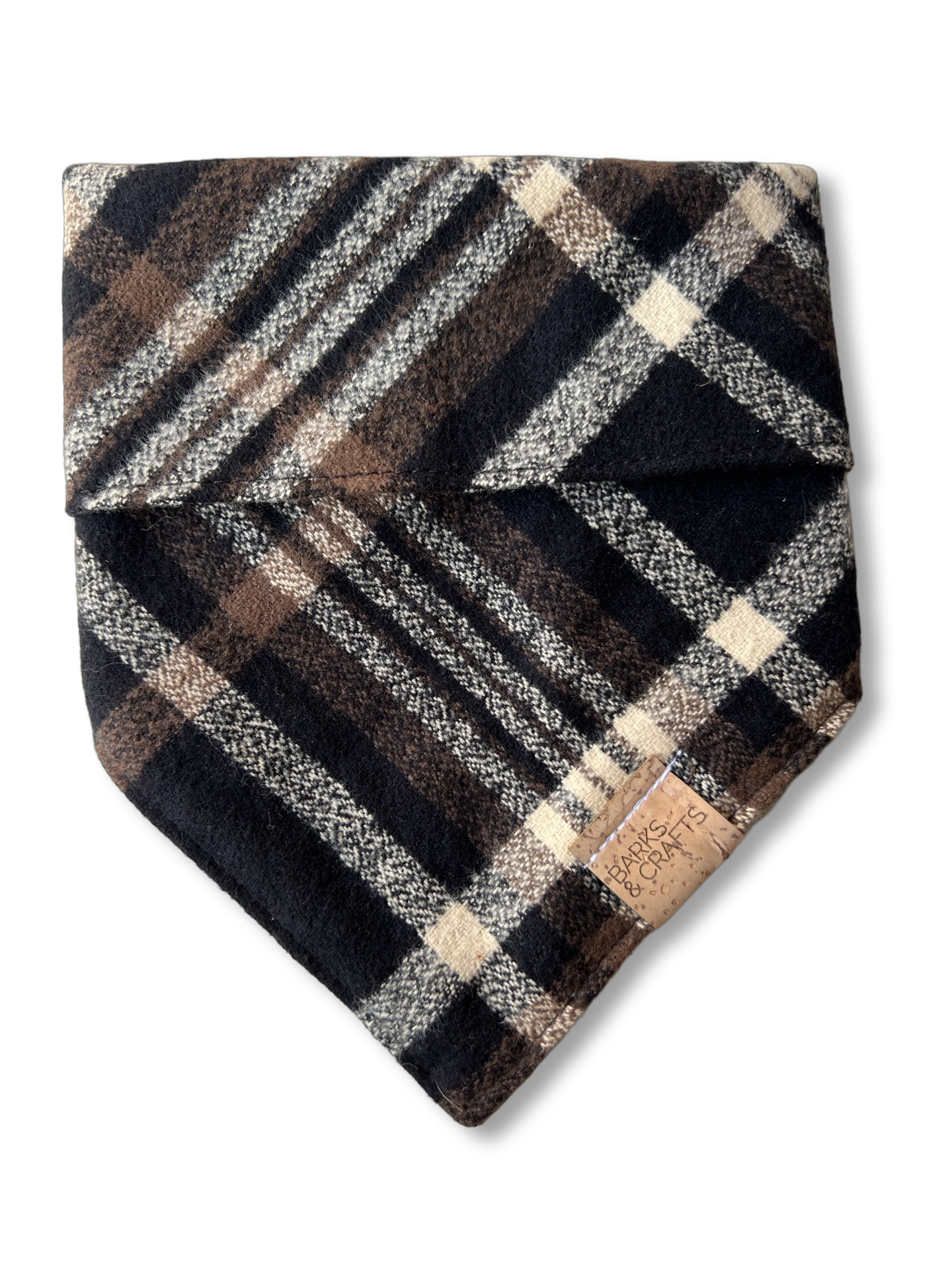 Espresso Plaid Snap-on Pet Bandana