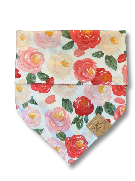 Peonies Snap-On Pet Bandana