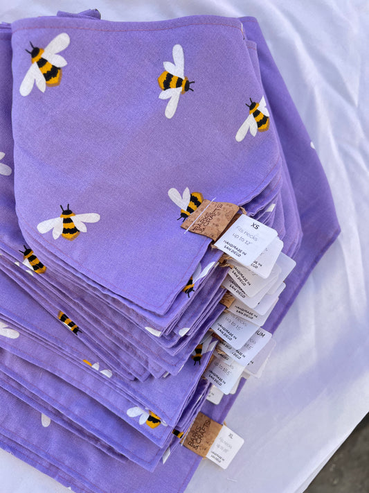 Lilac Bumblebees Snap-on Pet Bandana