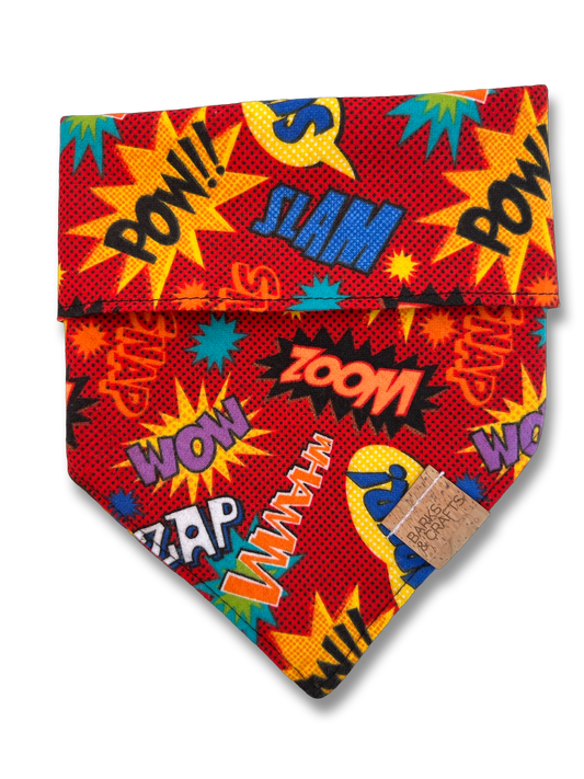 Red Comic Book Phrases Pet Bandana