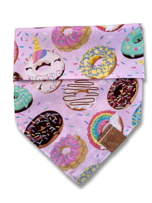 Unicorn Donuts Snap-On Pet Bandana