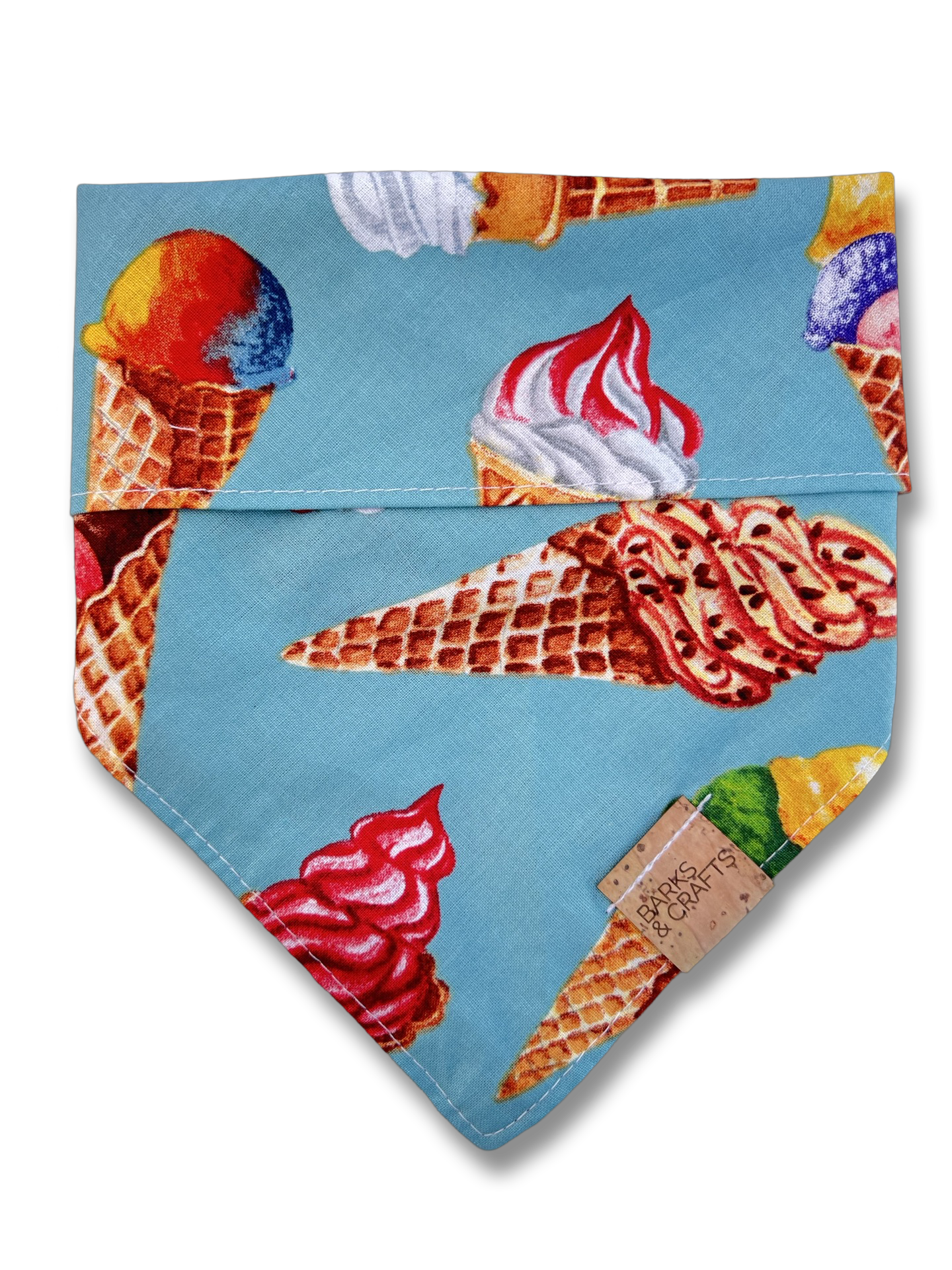 Ice Cream Cones Snap-On Pet Bandana