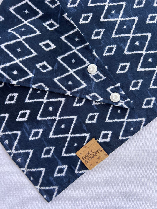 Boho Blue Snap-On Pet Bandana