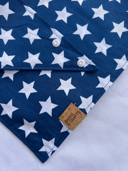 Star Spangeled (Blue) Snap-On Pet Bandana