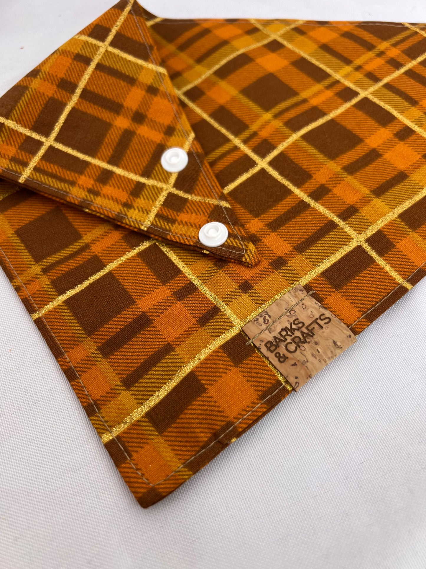 Harvest Plaid Snap-On Pet Bandana