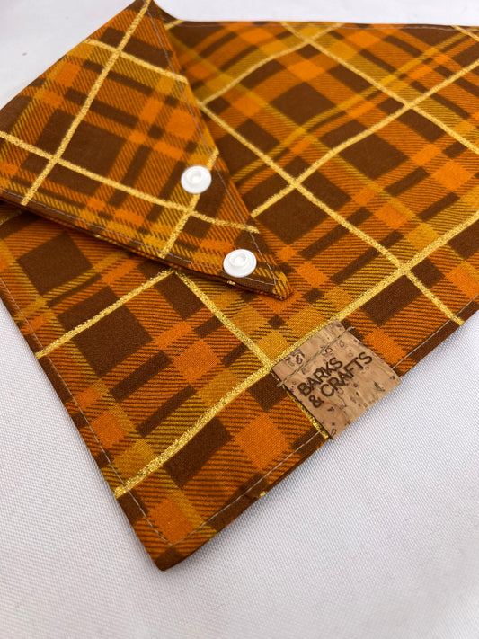 Harvest Plaid Snap-On Pet Bandana