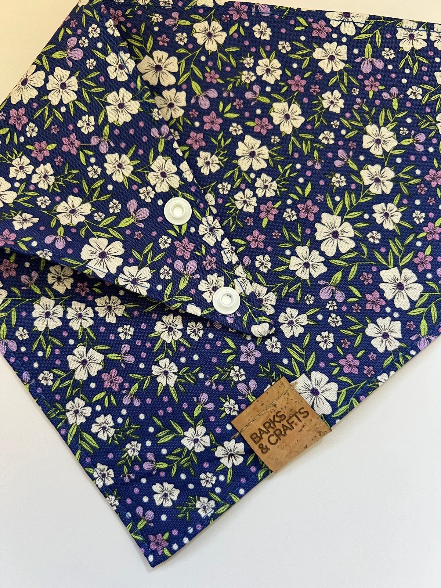 Amethyst Petals Snap-On Pet Bandana
