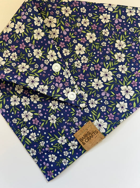 Amethyst Petals Snap-On Pet Bandana