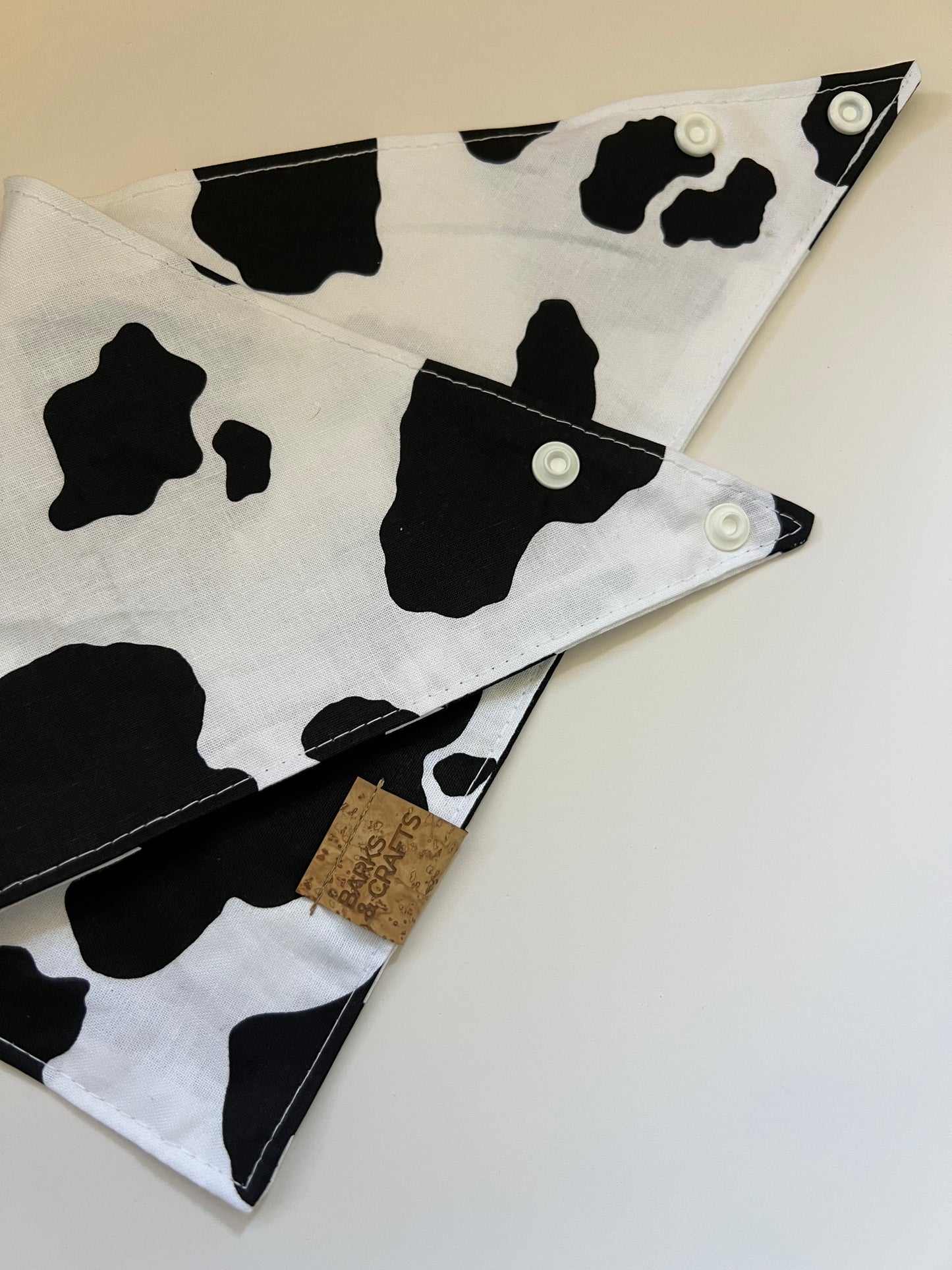 Cow Print Snap-On Pet Bandana