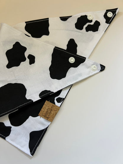 Cow Print Snap-On Pet Bandana
