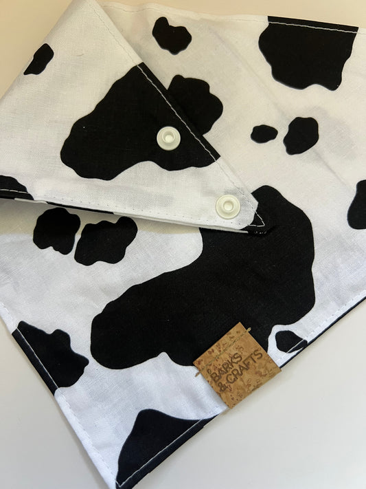 Cow Print Snap-On Pet Bandana