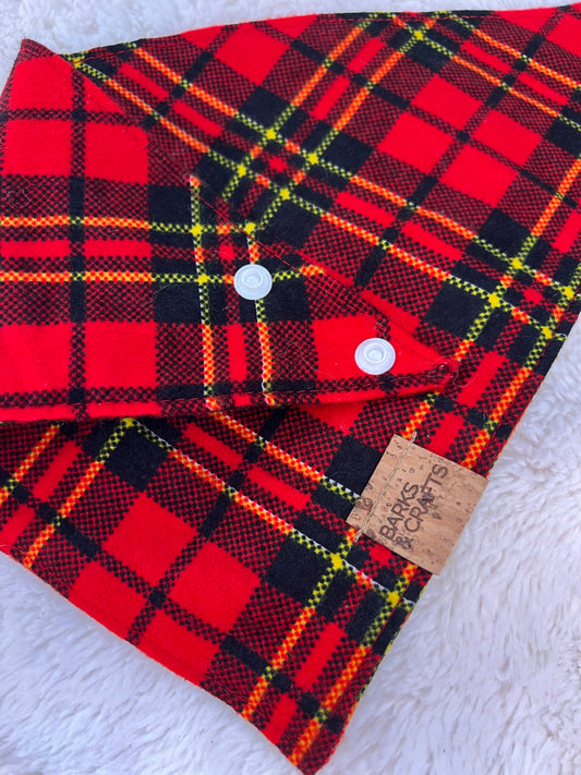 Tartan Plaid Snap-On Pet Bandana