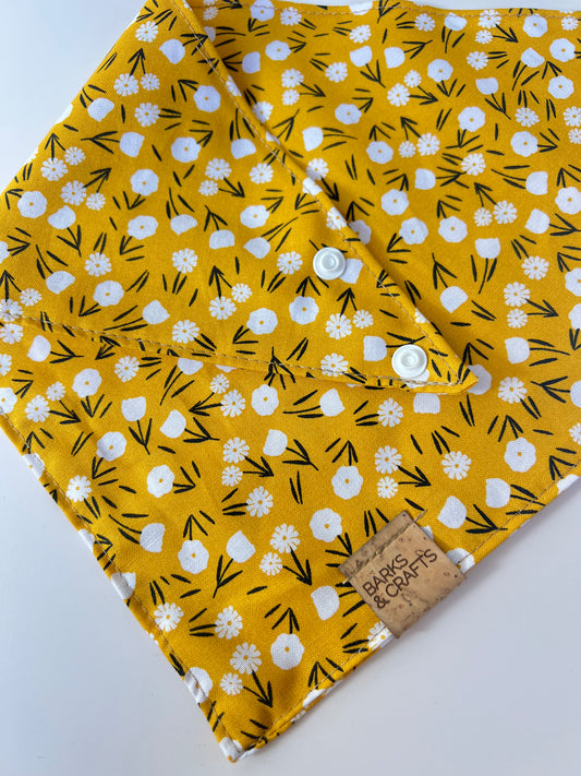 Sunshine Blooms Snap-On Pet Bandana