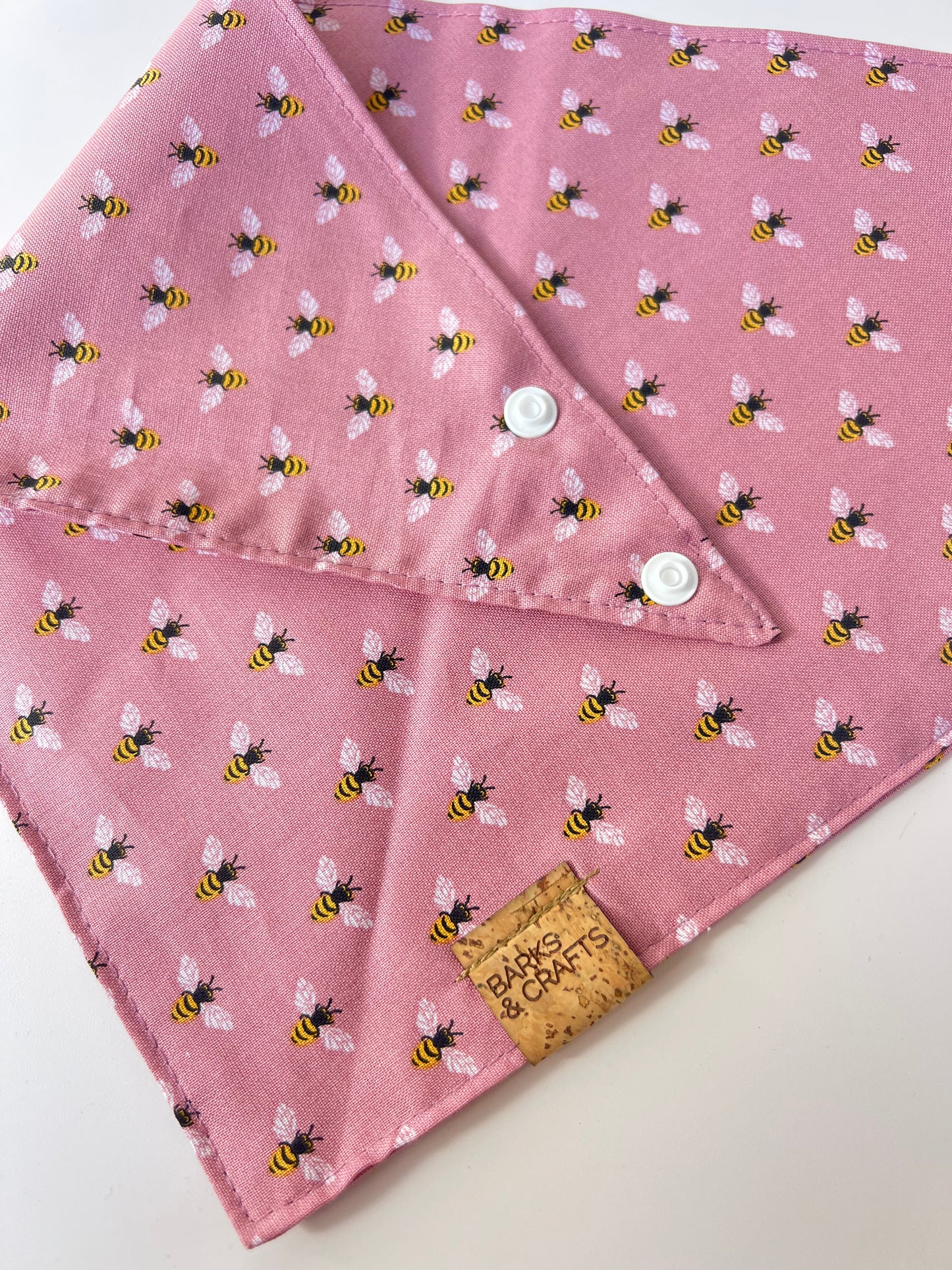 Mauve Bumblebees Snap-on Pet Bandana