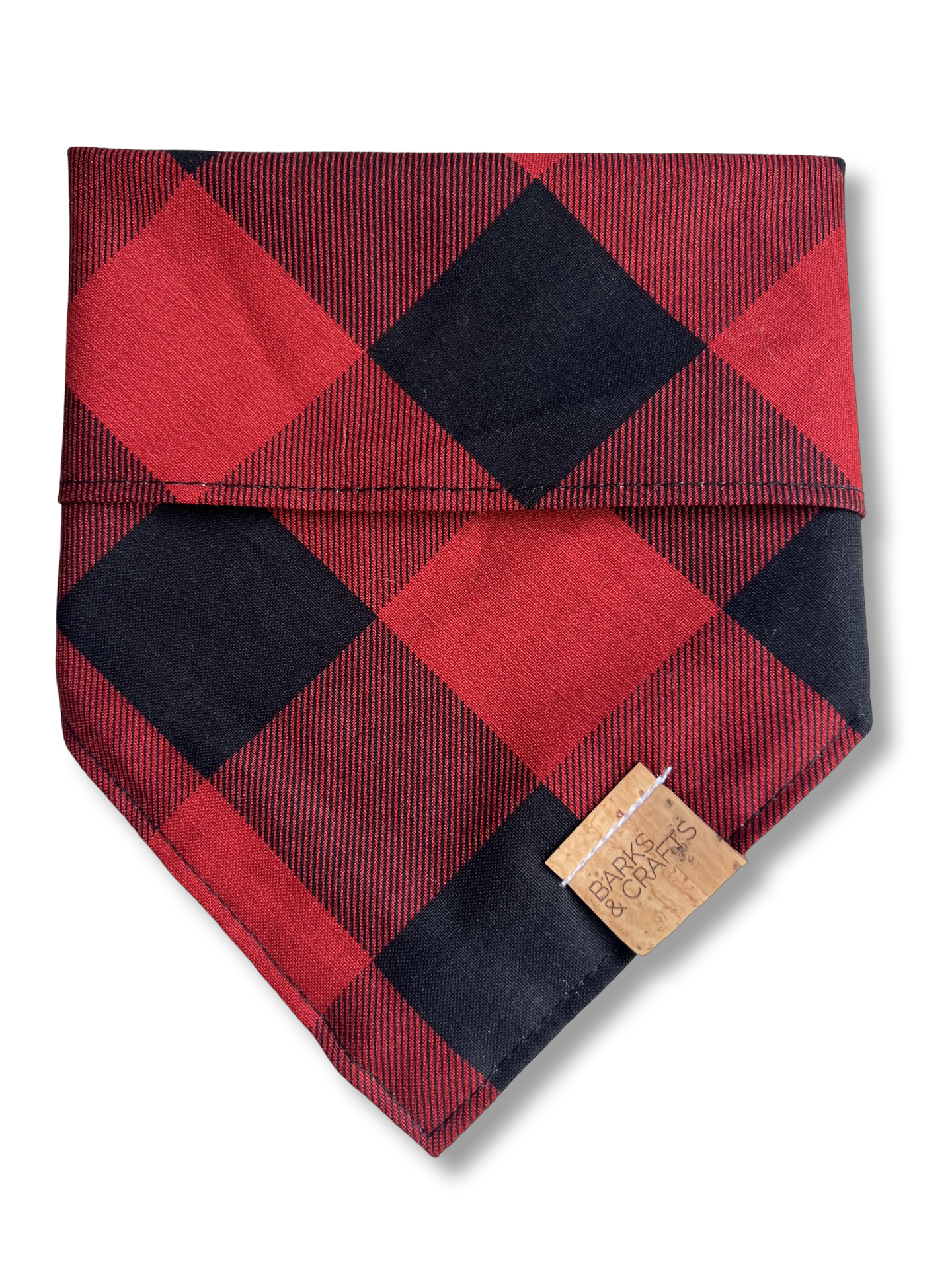 Red and Black Buffalo Plaid Snap-On Pet Bandana