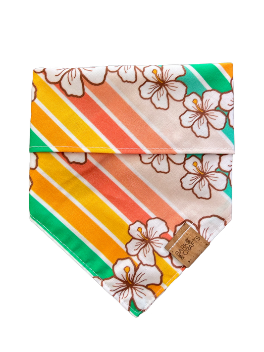 Summer Hibiscus Snap-On Pet Bandana