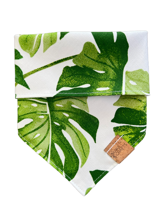 Monstera Deliciosa Snap-on Pet Bandana