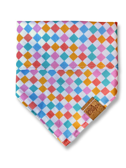 Springtime Gingham Snap-On Pet Bandana