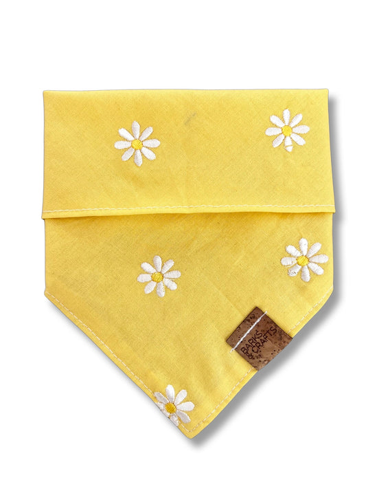 Embroidered Daisies (Yellow) Pet Bandana