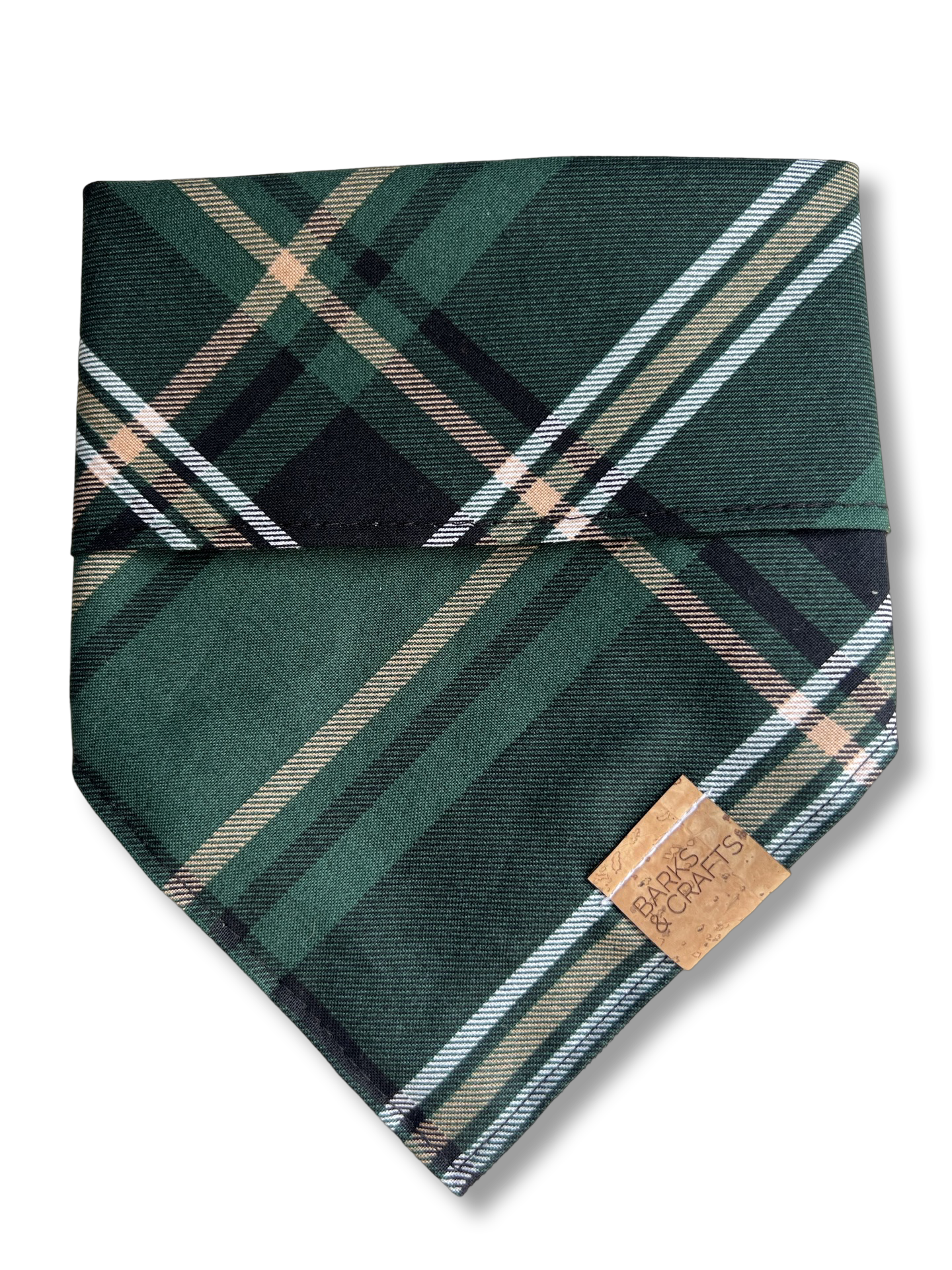 Golden Spruce Plaid Snap-On Pet Bandana