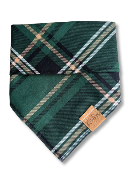 Golden Spruce Plaid Snap-On Pet Bandana