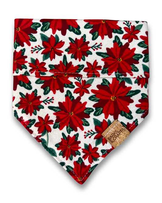 Poinsettia Snap-On Pet Bandana