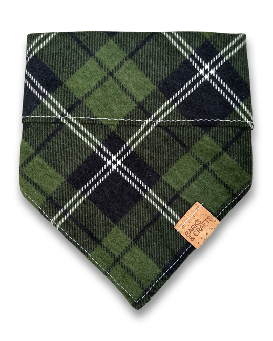 Evergreen Plaid Snap-On Pet Bandana