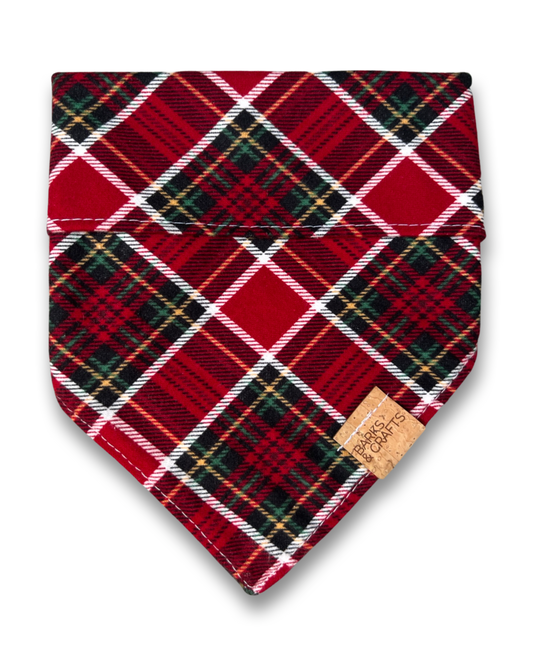 Holiday Plaid Snap-On Pet Bandana